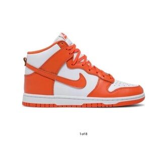 Nike Kids High-Top Sneakers in Orange and White